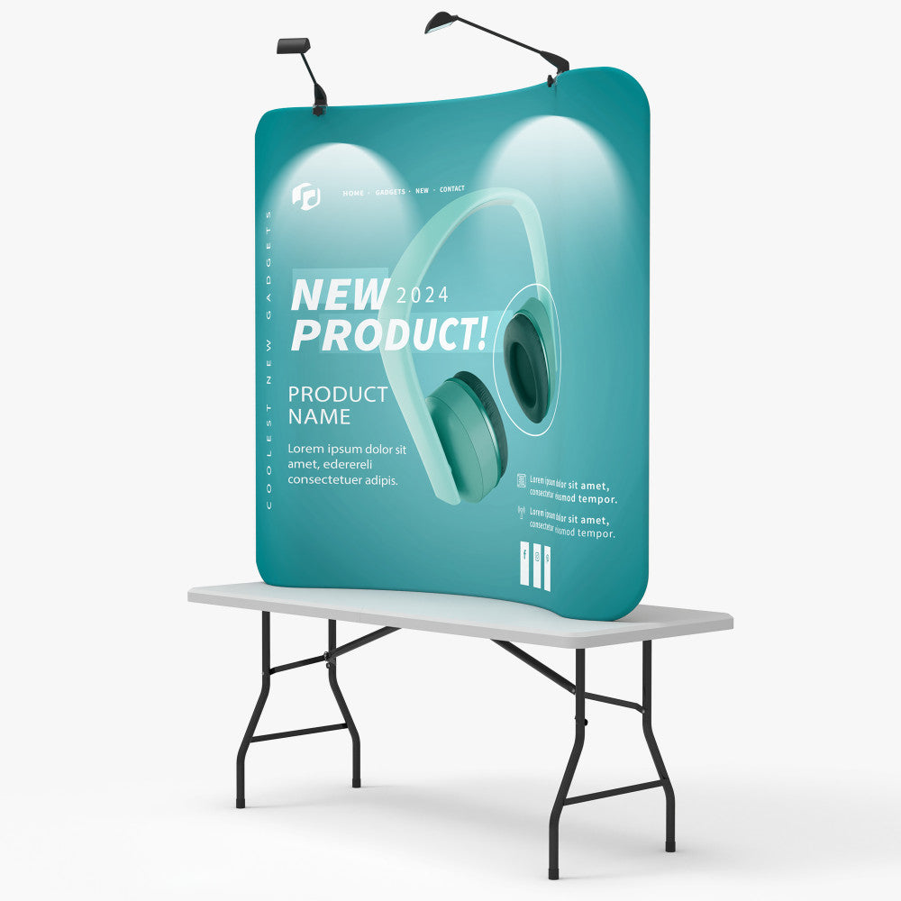 Curved Tension Fabric Display – 6' with Dye Sub & Travel Bag