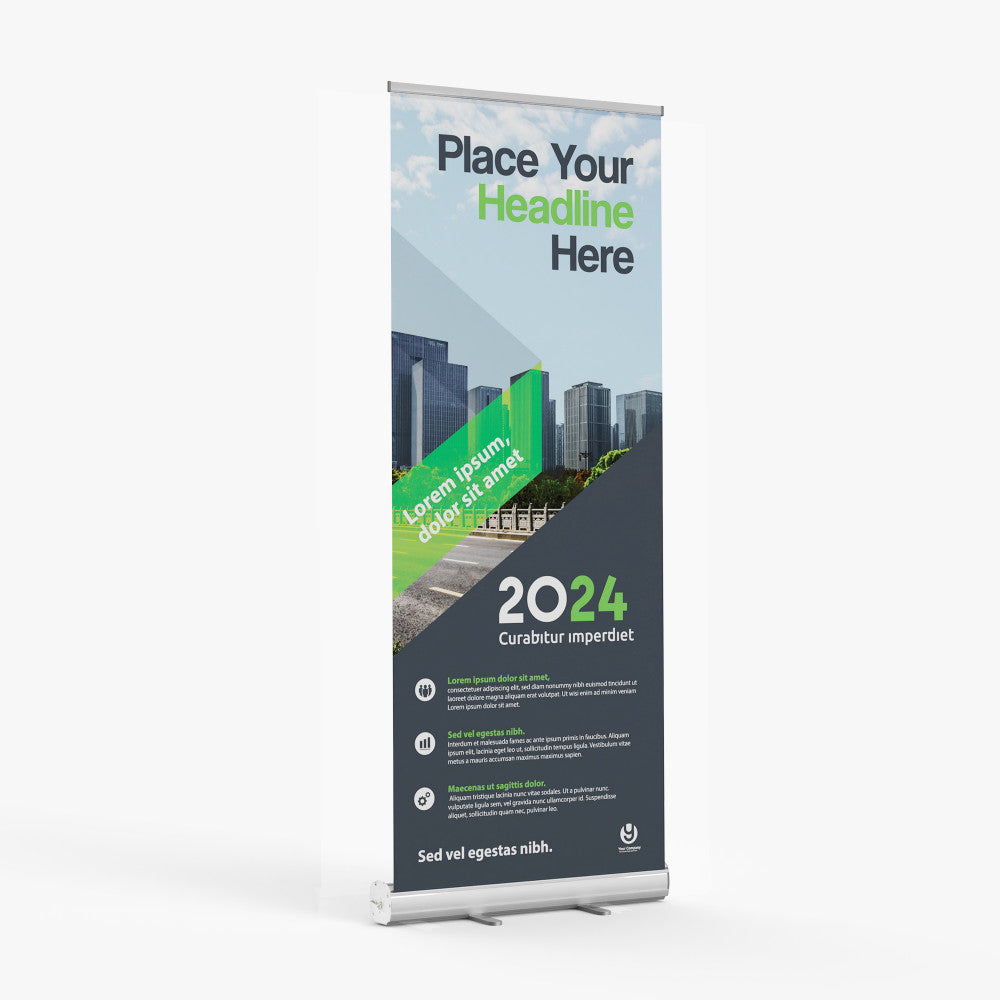 Custom Retractable Banner Stand – 33" x 81" with UV Print & Travel Bag