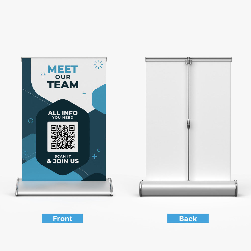 Table Top Banner Stand – 11.5" x 17.5" with UV Print Double White Popup