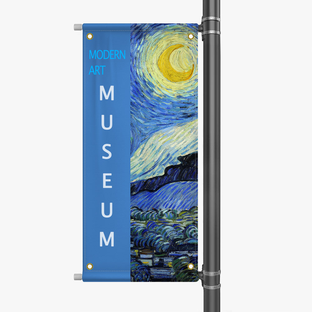 Custom Pole Banner – Blockout Vinyl, Full color UV Print