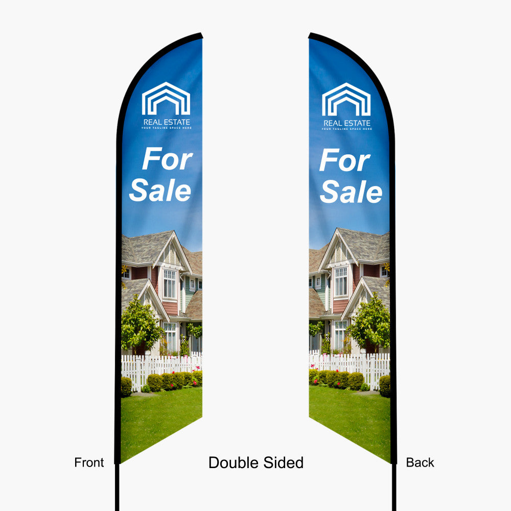 Custom Feather Angled Flag – 14ft with Dye Sublimation & Optional Travel Bag