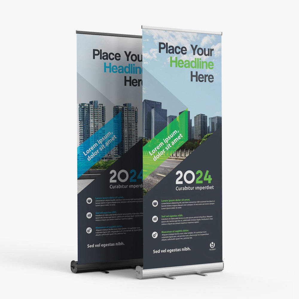 Custom Retractable Banner Stand – 33" x 81" with UV Print & Travel Bag