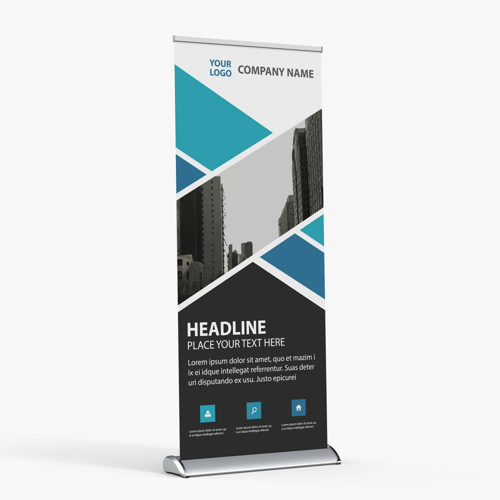 Deluxe Retractable Banner Stand – 33" x 81" with UV Print & Travel Bag