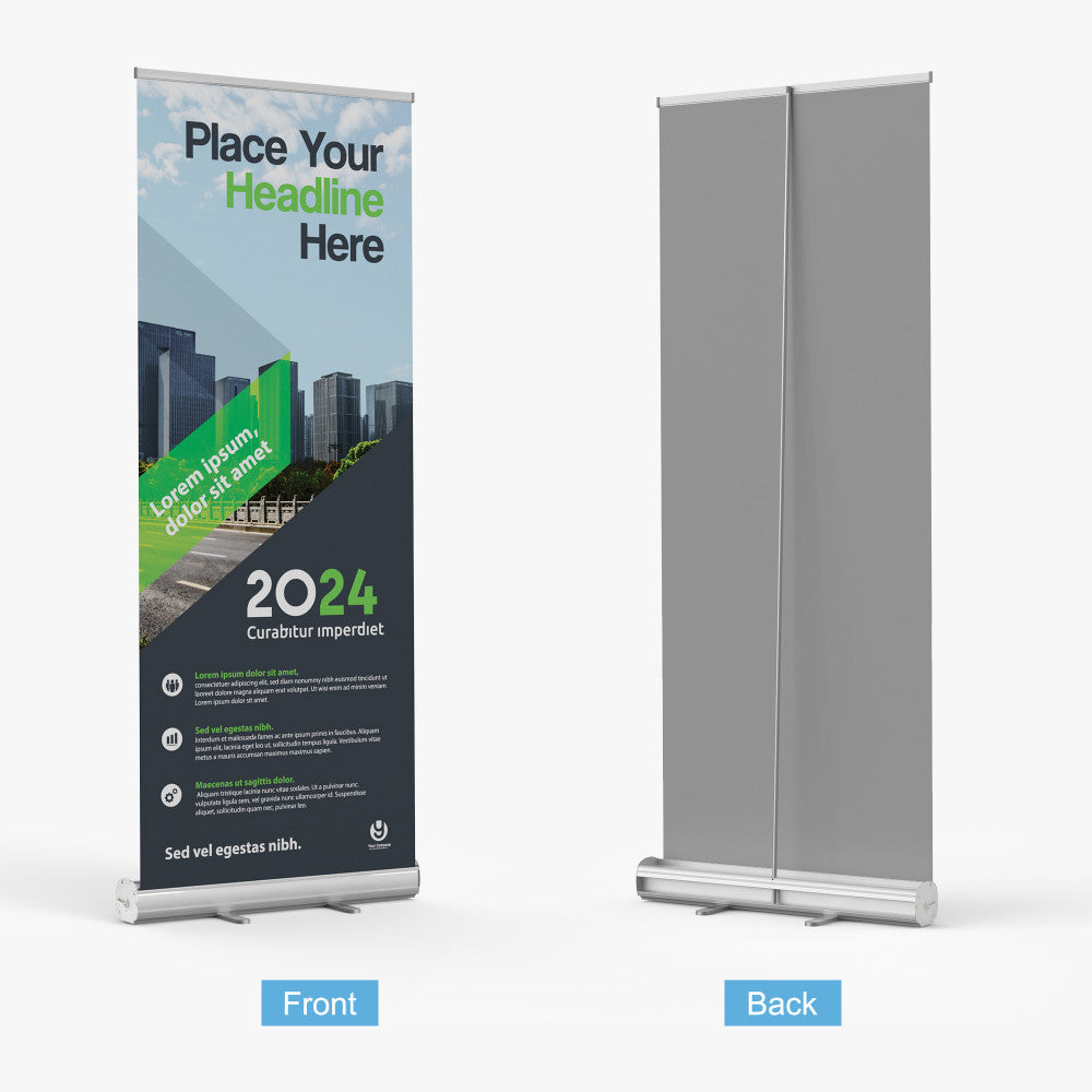 Custom Retractable Banner Stand – 33" x 81" with UV Print & Travel Bag