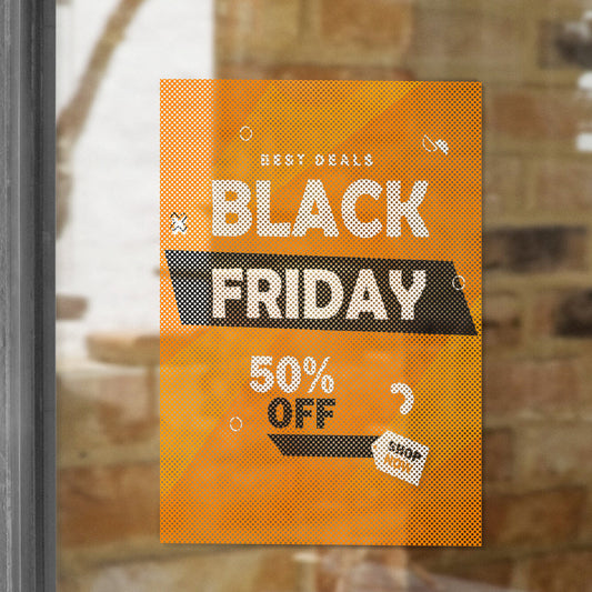 Custom Adhesive Window Perf – 70/30 Perforated, UV Print, Matte