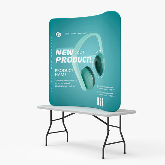 Curved Tension Fabric Display – 6' with Dye Sub & Travel Bag