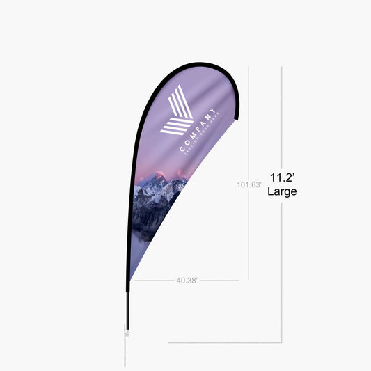 Custom Teardrop Flag – 11.2ft with Dye Sublimation & Optional Travel Bag