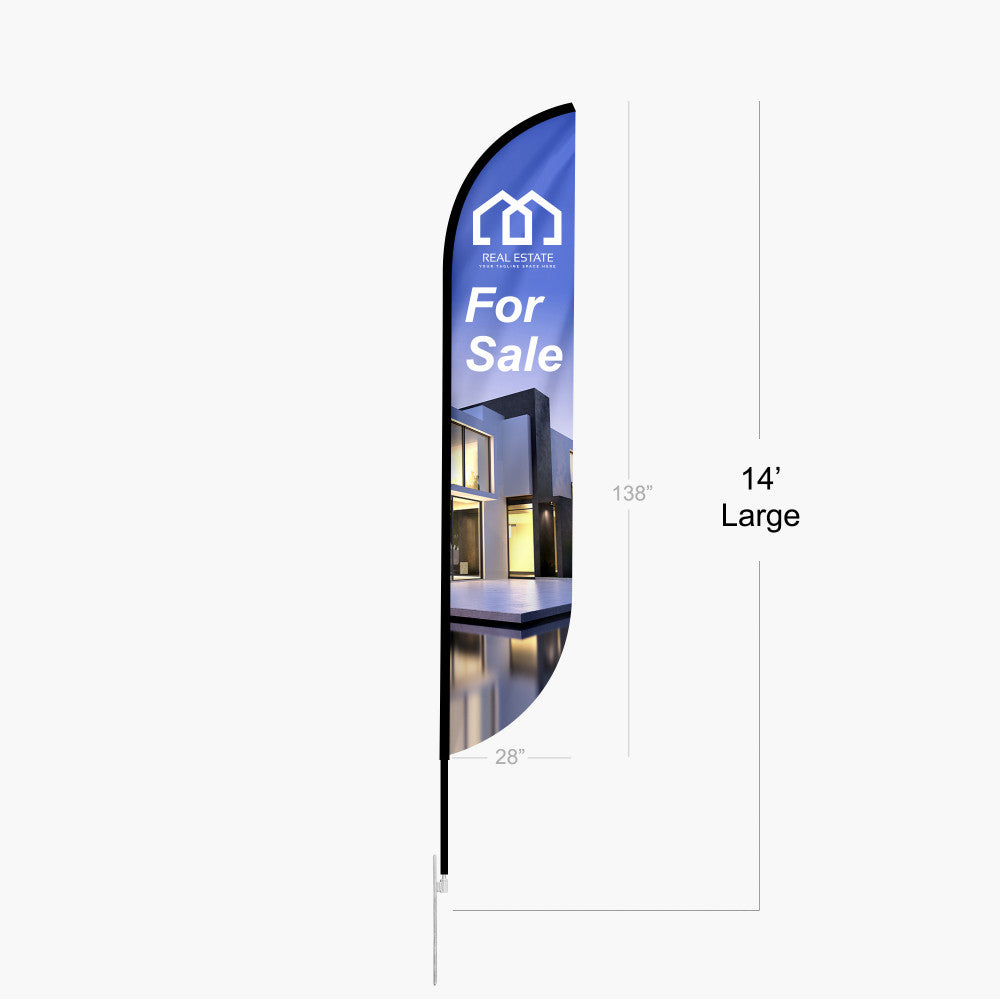 Custom Feather Convex Flag – 14ft with Dye Sublimation & Optional Travel Bag