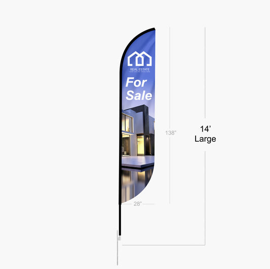 Custom Feather Convex Flag – 14ft with Dye Sublimation & Optional Travel Bag