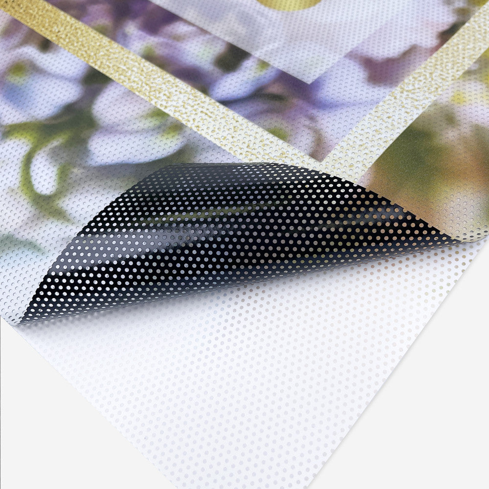 Custom Adhesive Window Perf – 70/30 Perforated, UV Print, Matte
