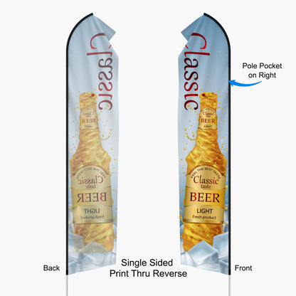 Econo Feather Flag – 16ft with Dye Sublimation & Ground Spike