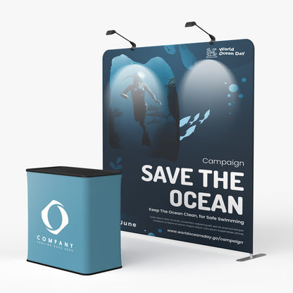 Straight Tension Fabric Display – 10' with Dye Sub & Travel Bag