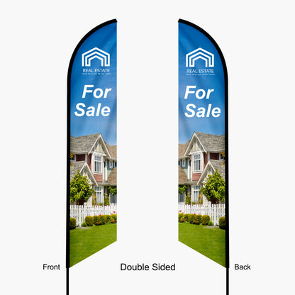 Custom Feather Angled Flag – 14ft with Dye Sublimation & Optional Travel Bag