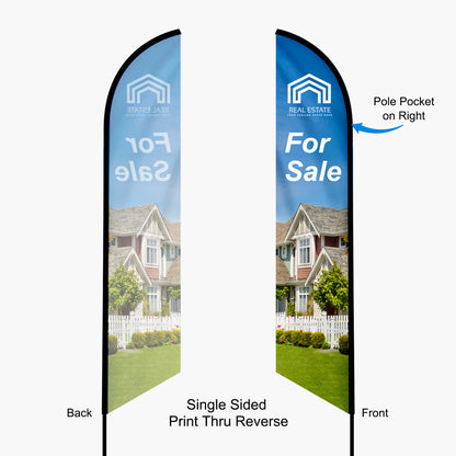 Custom Feather Angled Flag – 14ft with Dye Sublimation & Optional Travel Bag