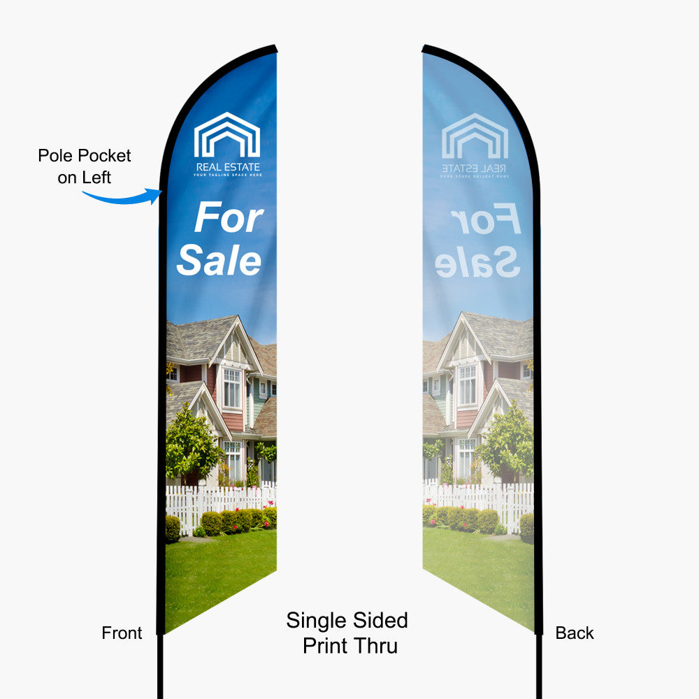 Custom Feather Angled Flag – 14ft with Dye Sublimation & Optional Travel Bag