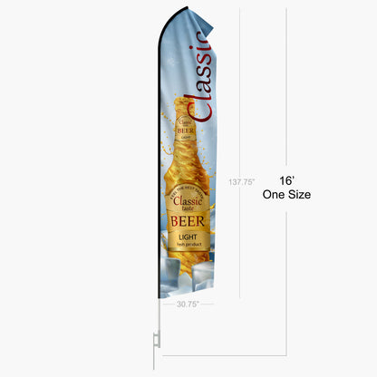 Econo Stock Flag – 16ft with Dye Sublimation & Ground Spike
